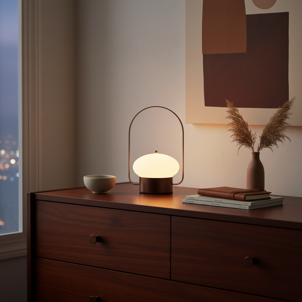 BRUMA | Lámpara LED portátil, con regulador de intensidad y temperatura