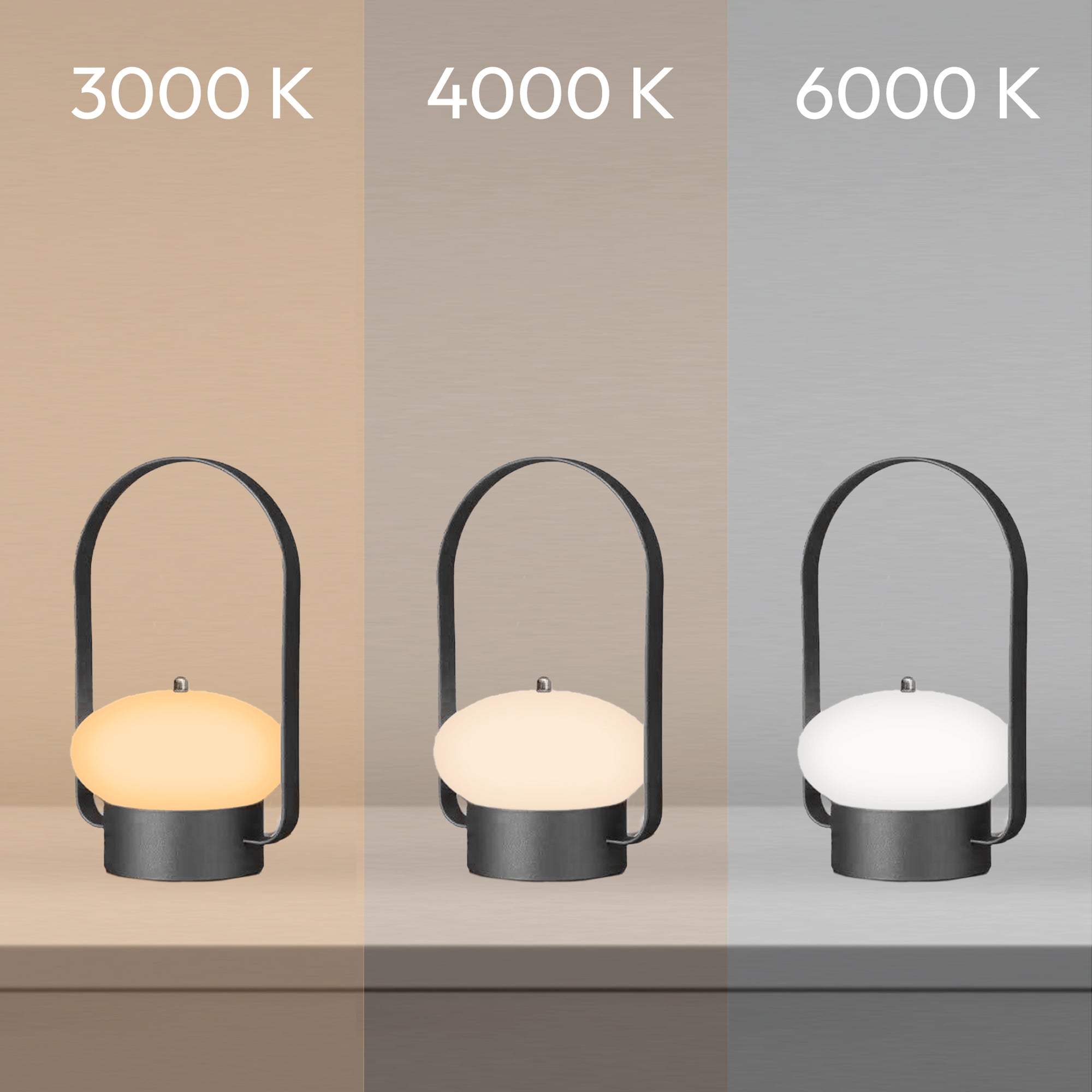 BRUMA | Lámpara LED portátil, con regulador de intensidad y temperatura