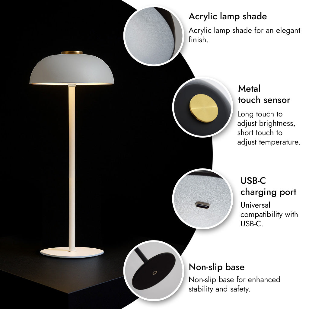 LYS | Táctil, dimmable, temperatura regulable, USB-C
