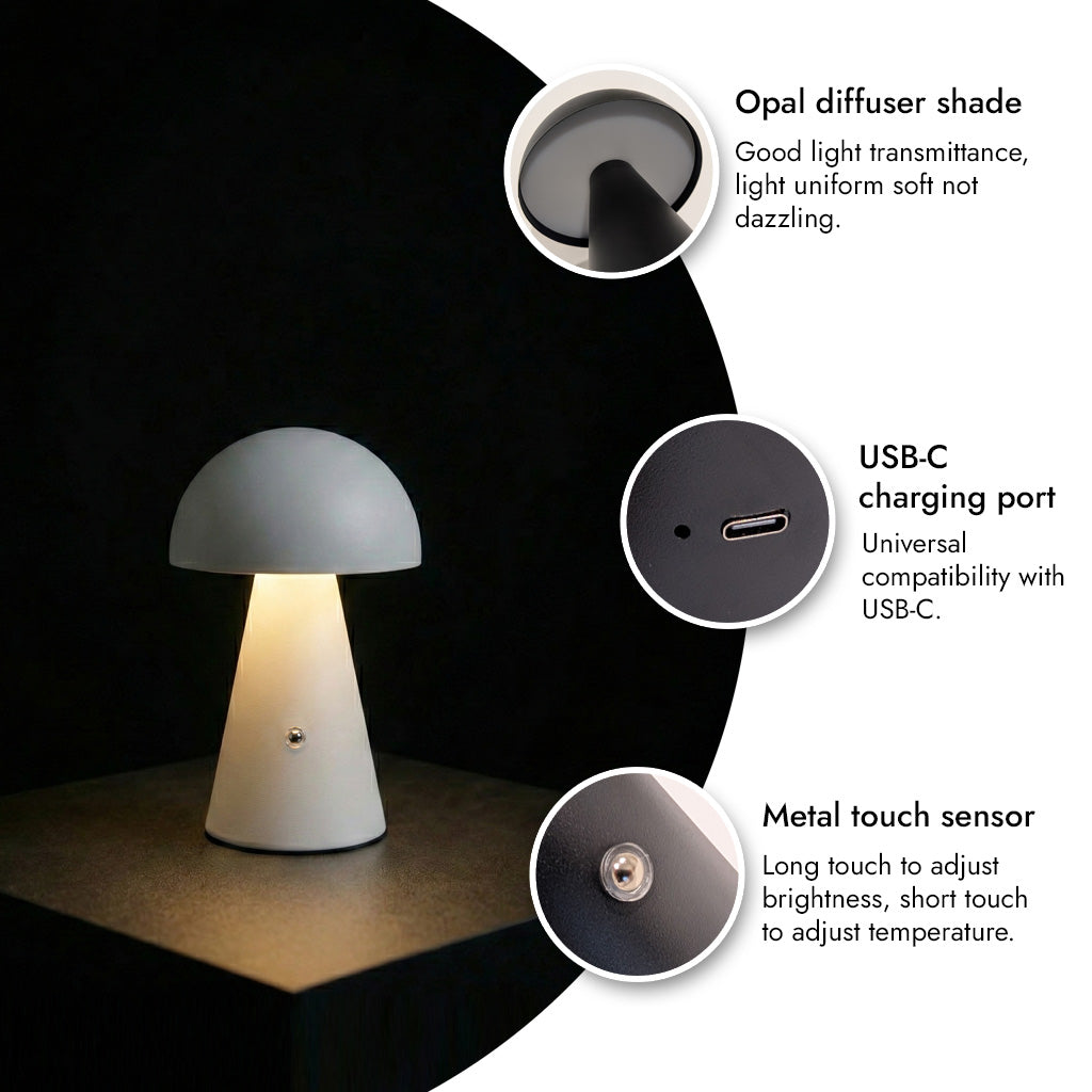 MYKO | Lámpara seta Inalámbrica: Diseño Icónico y luz de ambiente